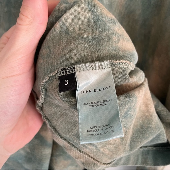 John Elliott Long Sleeve University Tee in Green/Blue/Brown Tye Dye size 3 (L) - Picture 3 of 4